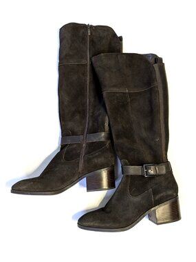 Marc Fischer Riley Boots - Size 9 M - Brown Medium Calf Suede Leather Tall Shaft